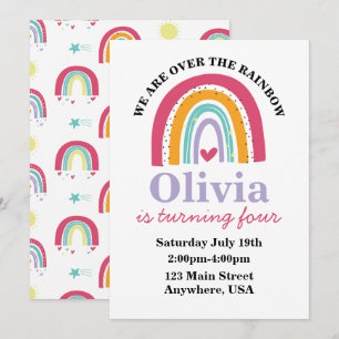 Rainbow Bright Geburtstagseinladung Einladung