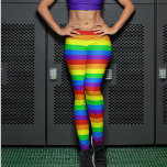Rainbow Bright Streifen Gay Pride kühl farbig Leggings<br><div class="desc">Niedliche Regenbogen-gemusterte Leggings mit leuchtend roten,  orangefarbenen,  gelben,  grünen,  blauen und lila horizontalen Streifen. Das perfekte Hosenpaar zum Anziehen bei einer Stolzparade oder LGBT Stolz März. Das sind mutig und macht Spaß!</div>