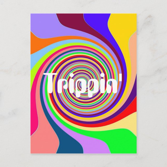 Rainbow bright Trippin' psychedelischer Swirl Postkarte (Vorderseite)