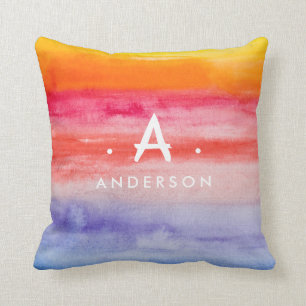 Rainbow Bright Wright Farben Familienname Monogram Kissen