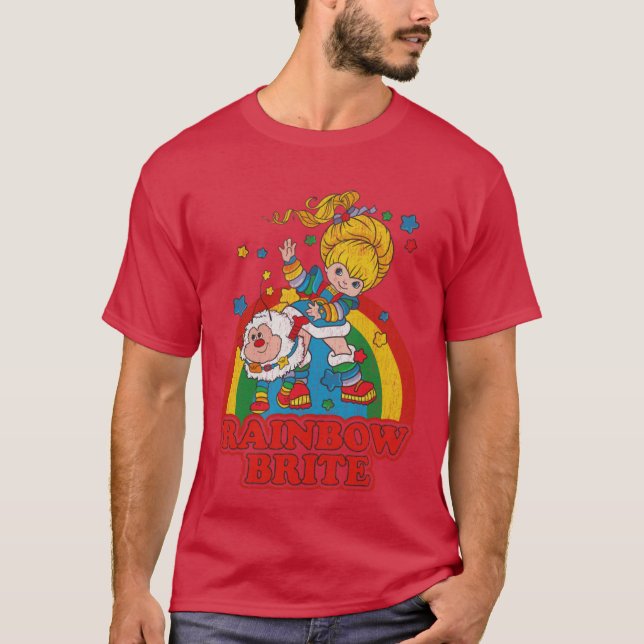 Rainbow Brite Vintage Farbdesign T-Shirt (Vorderseite)