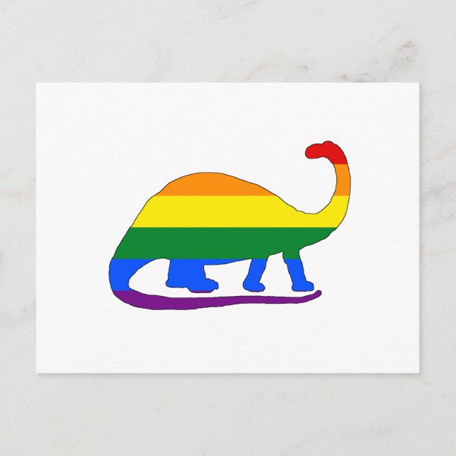 Rainbow Brontosaurus Postkarte (Vorderseite)