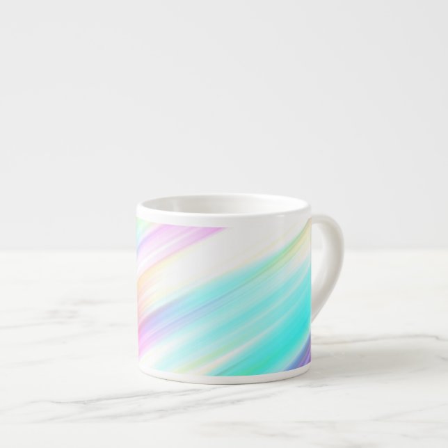 Rainbow Brush Strokes Cool Espressotasse (Vorderseite Rechts)