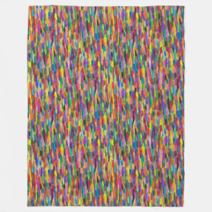 Rainbow Brushstroke Fleece Blanket