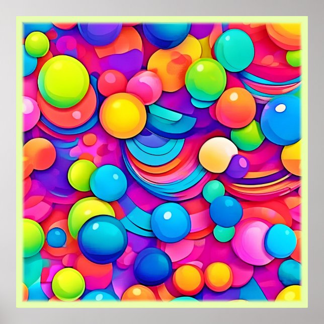 Rainbow Bubble Blast Artwork Poster (Vorne)