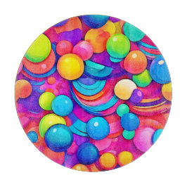 Rainbow Bubble Blast Artwork Schneidebrett