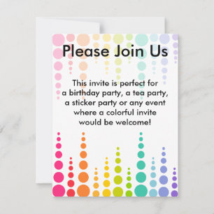 Rainbow Bubble Dots Einladung