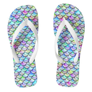 Rainbow Bubble Mermaid Scales Flip Flops