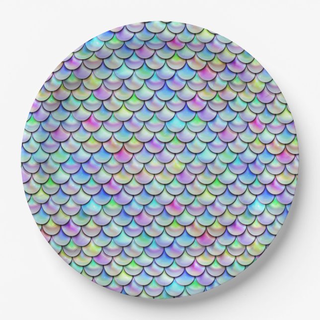 Rainbow Bubble Mermaid Scales Pappteller (Vorderseite)