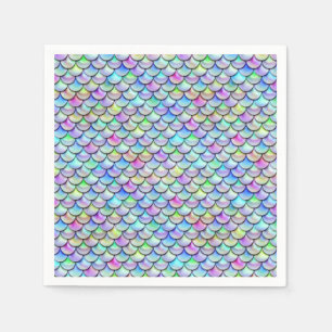 Rainbow Bubble Mermaid Scales Serviette