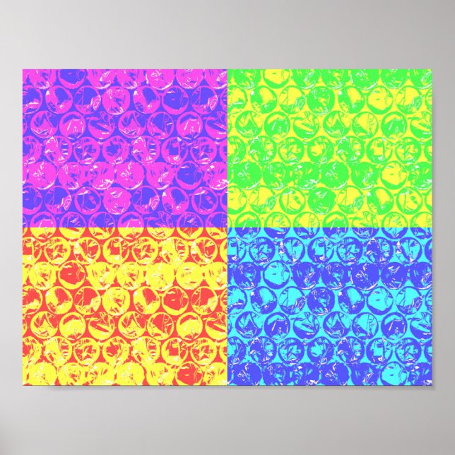 Rainbow-Bubble-Packung Pop Art Poster (Vorne)
