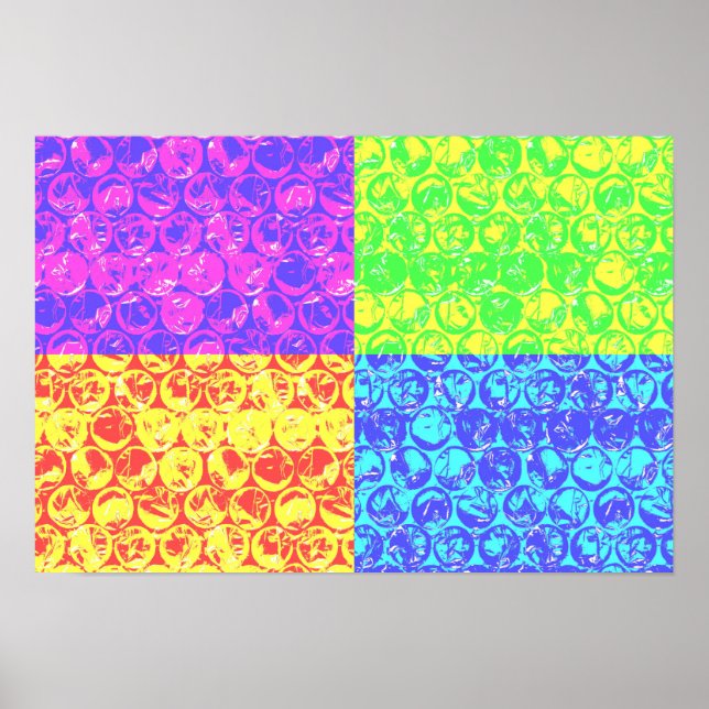 Rainbow-Bubble-Packung Pop Art Poster (Vorne)