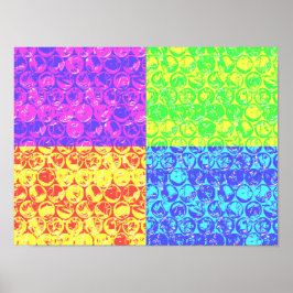 Rainbow-Bubble-Packung Pop Art Poster