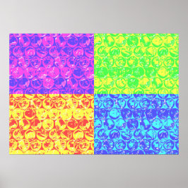 Rainbow-Bubble-Packung Pop Art Poster