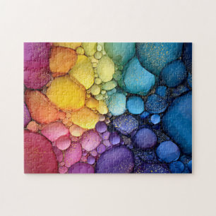 Rainbow Bubble Texture Fluid Art