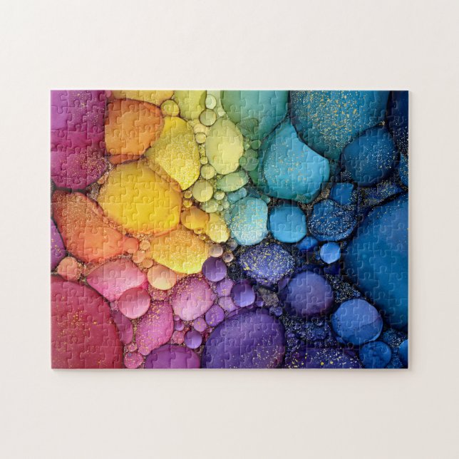 Rainbow Bubble Texture Fluid Art (Horizontal)