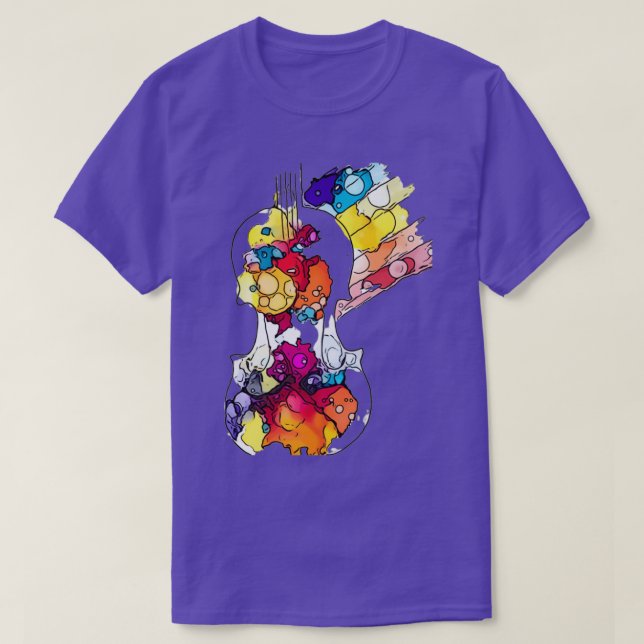 Rainbow Bubble Violin T-Shirt (Design vorne)