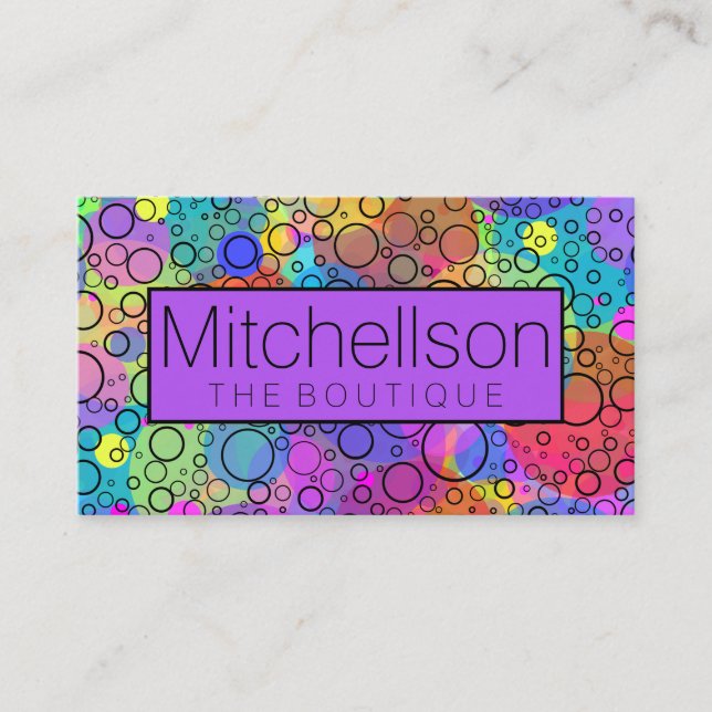 Rainbow Bubbles II RF Business Card Visitenkarte (Vorderseite)