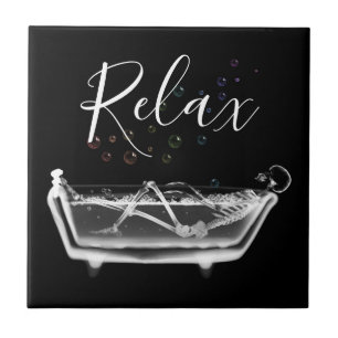Rainbow Bubbles X-Ray Skeleton Bath Keramik Tile Fliese