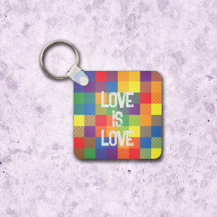Rainbow Buffalo Karo Pride Kariert Personalize Schlüsselanhänger