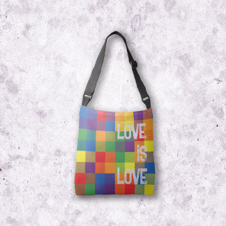 Rainbow Buffalo Karo Pride Kariert Personalize Tragetaschen Mit Langen Trägern