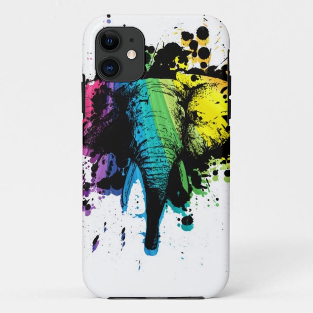 Rainbow Bull Elephant Abstrakt Case-Mate iPhone Ca Hülle (Rückseite)
