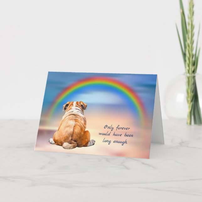 Rainbow Bulldog Loss Sympathie Karte (Vorderseite)