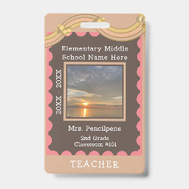 Rainbow Bulletin Board Custom Teacher Staff ID Ba Ausweis