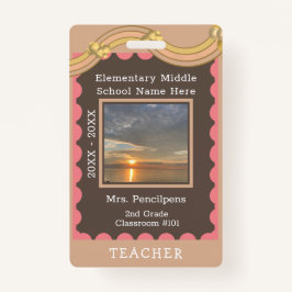 Rainbow Bulletin Board Custom Teacher Staff ID Ba Ausweis