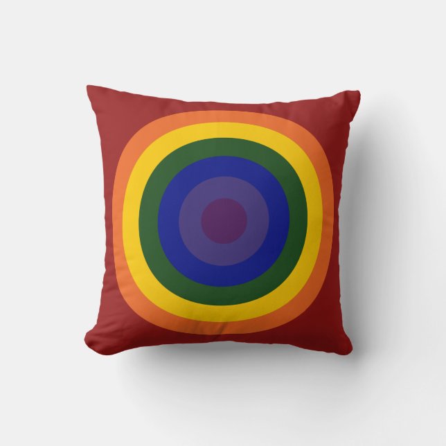 Rainbow Bullseye Kissen (Vorderseite)