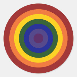 Rainbow Bullseye LGBT Runder Aufkleber