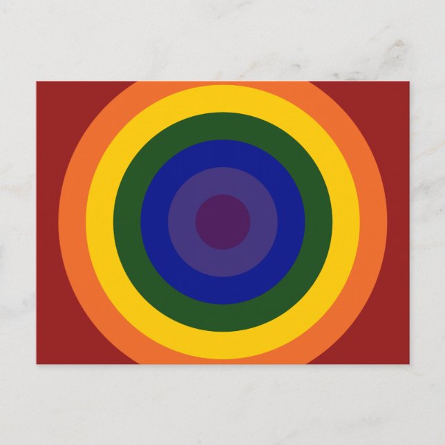 Rainbow Bullseye Postkarte (Vorderseite)