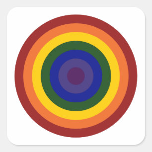 Rainbow Bullseye Quadratischer Aufkleber