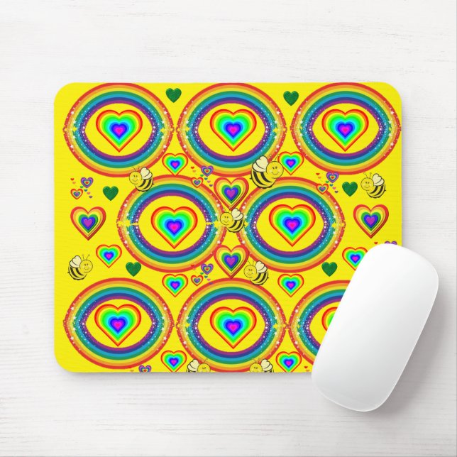 Rainbow Bumblebee Yellow Mouse Pad! Mouse Pad Mousepad (Mit Mouse)