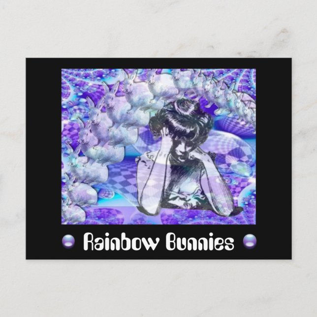 Rainbow Bunnies Postkarte (Vorderseite)
