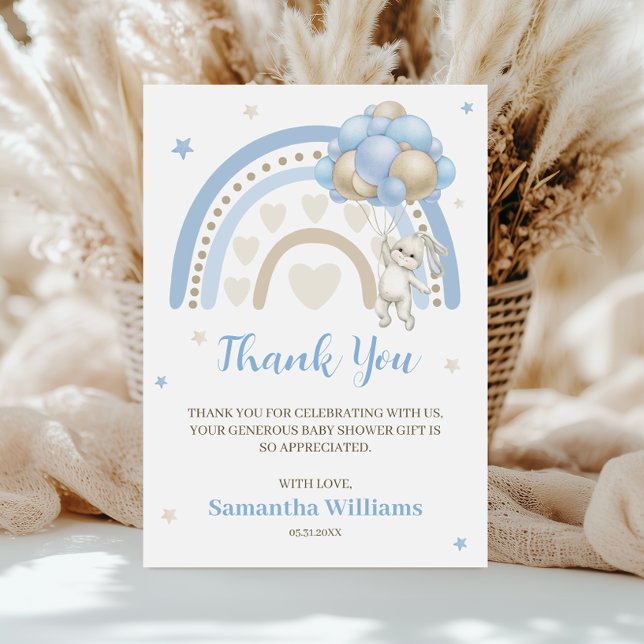 Rainbow Bunny Balloon Baby Dusche Danke (Von Creator hochgeladen)