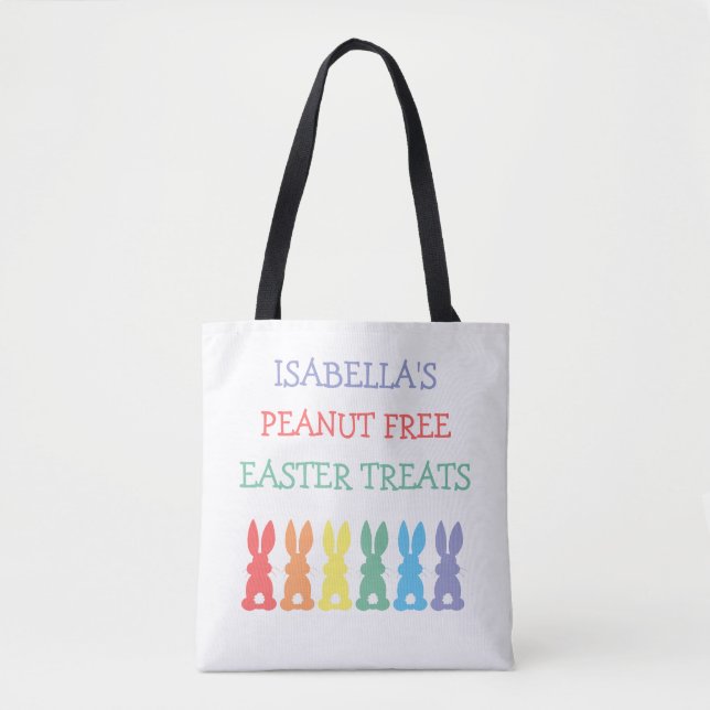 Rainbow Bunny Food Allergy Alert Tasche (Vorderseite)