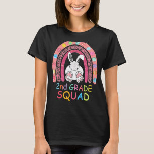 Rainbow Bunny Girl Teacher Squad T-Shirt