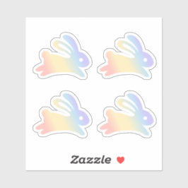 Rainbow Bunny Rabbit Set 4 Sticker