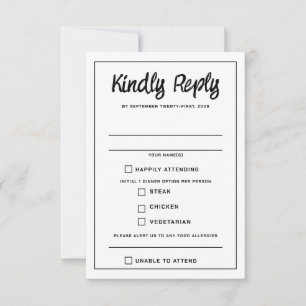 Rainbow Burst Food Choice RSVP Card