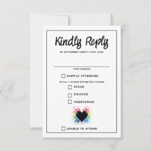 Rainbow Burst Food Choice RSVP Card