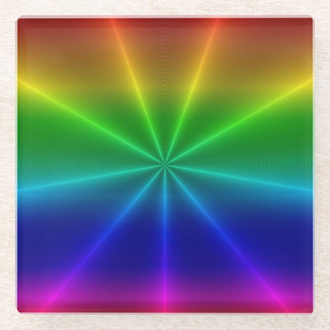 Rainbow Burst Glasuntersetzer (Vorderseite)