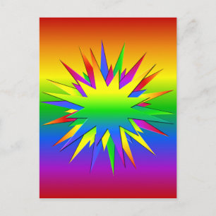 Rainbow Burst Postcard, anpassen Postkarte