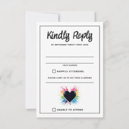 Rainbow Burst RSVP-Karte RSVP Karte