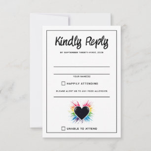Rainbow Burst RSVP-Karte RSVP Karte