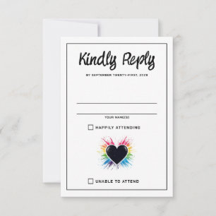 Rainbow Burst RSVP-Karte RSVP Karte