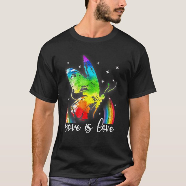 Rainbow Butterfells Gay Pride Lgbt Month Liebe is T-Shirt (Vorderseite)