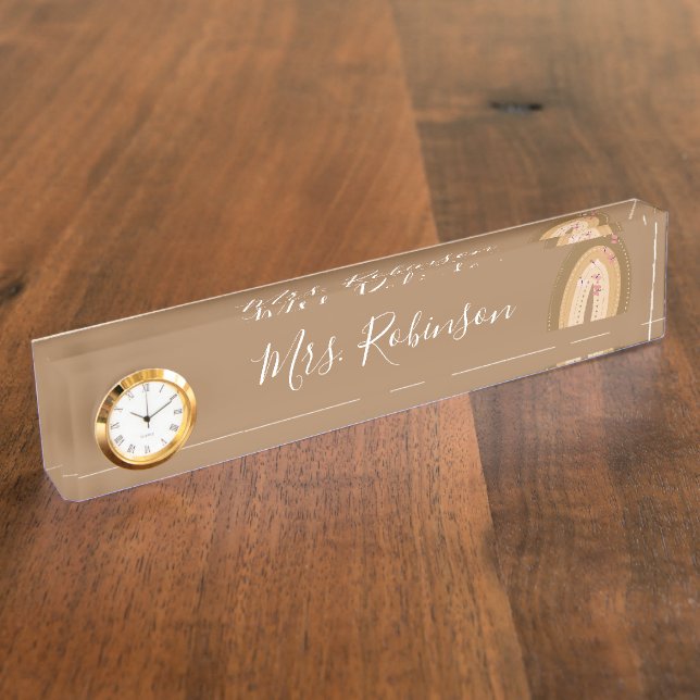 Rainbow Butterfells Script Teachers Daycare Desk N Namensplakette (Seite)