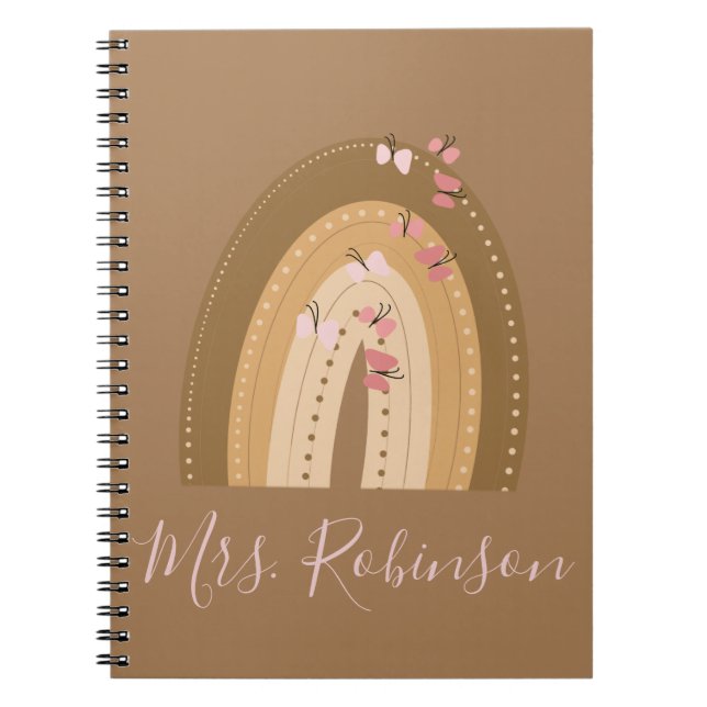 Rainbow Butterfells SkriptlehrerInnen Name Noteboo Notizblock (Vorderseite)