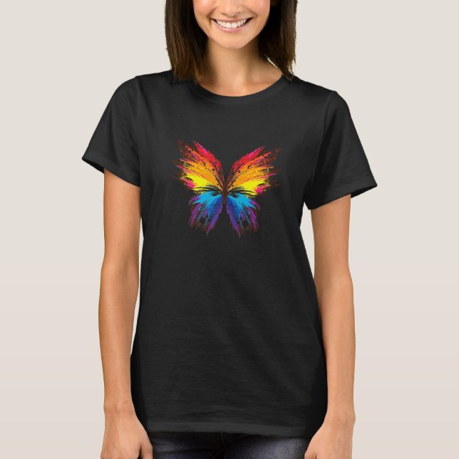 Rainbow Butterfly Apparel Insect T-Shirt (Vorderseite)